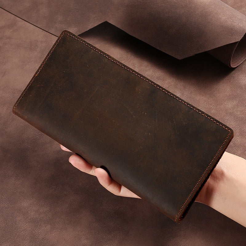 Horse Long Wallet – Genuine Leather Hand-held Men's Card Holder