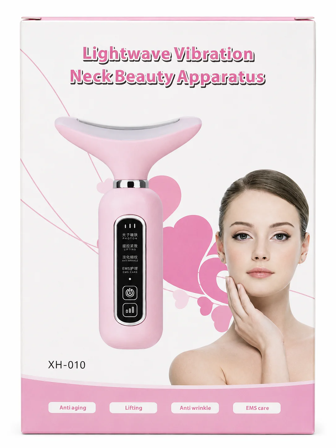 EMS Neck Beauty Device – Lightwave Vibration & EMS Tightening (Model XH-010)
