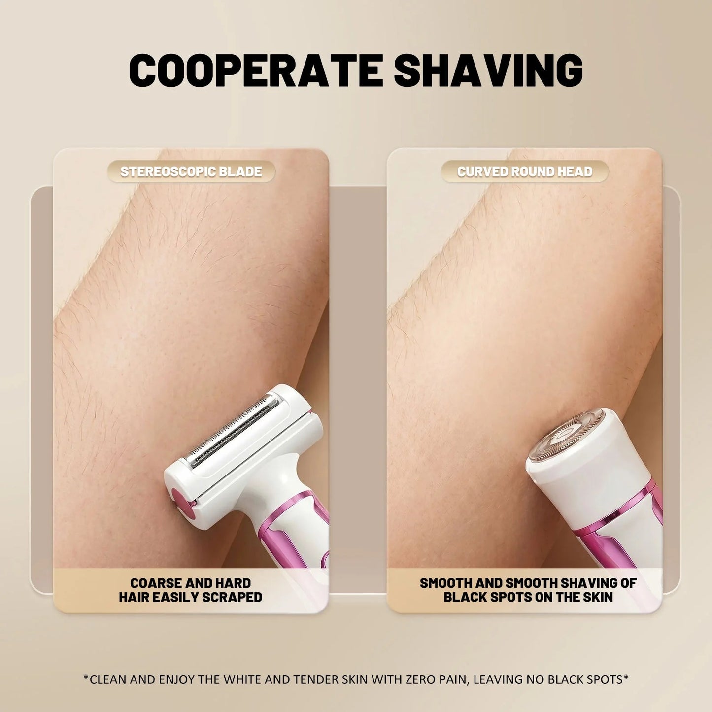 4-In-1 Lady Shaver – USB Rechargeable Multi-Function Grooming Set