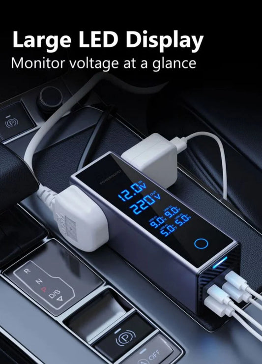 Socket Car Power Inverter – 300W with PD 36W, QC3.0 & AC Outlet