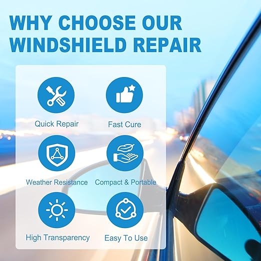 Windshield Crack Repair Kit – DIY Glass Chip & Crack Restoration Tool