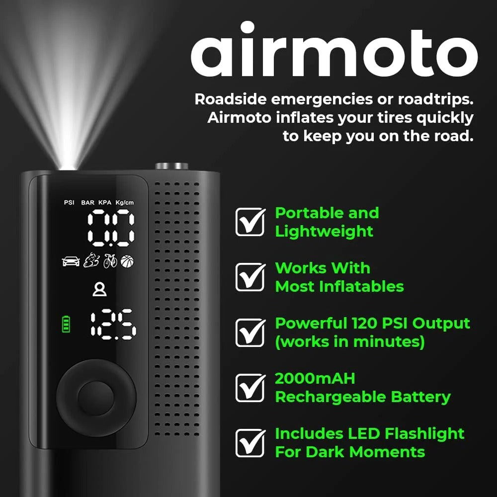 Lenovo HV09 Portable Car Air Compressor – USB-C Rechargeable Tire Inflator