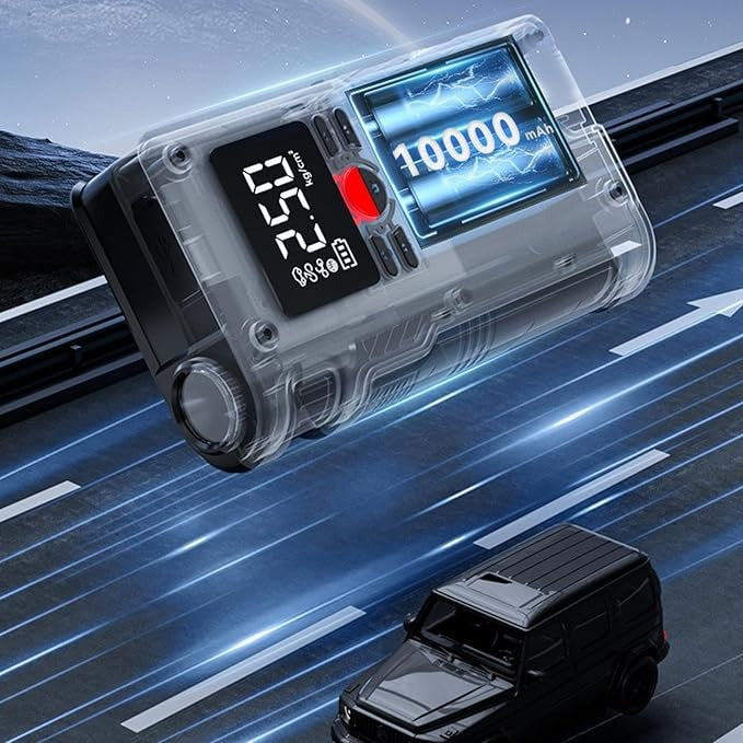 Portable Car Jump Starter with Digital Display – 3-in-1 Jump Starter, Air Compressor & Power Bank