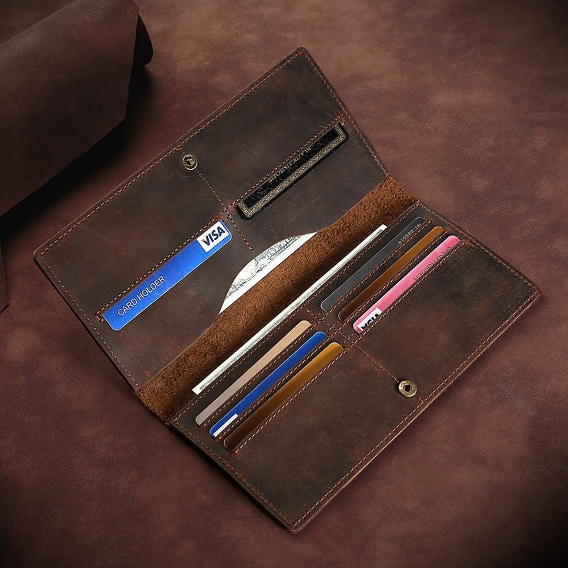 Horse Long Wallet – Genuine Leather Hand-held Men's Card Holder