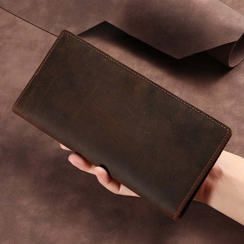 Horse Long Wallet – Genuine Leather Hand-held Men's Card Holder