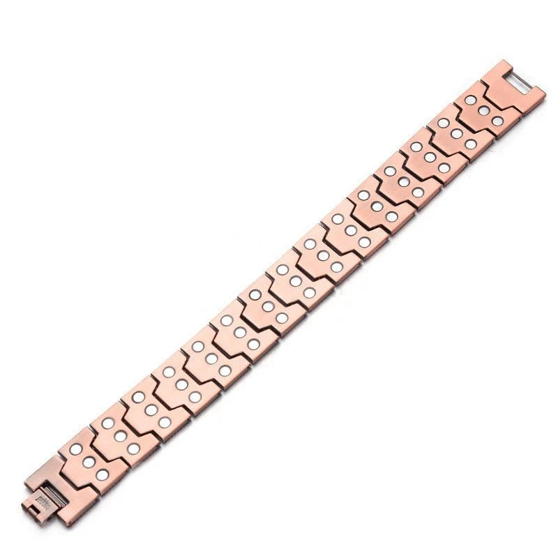 3-Row Magnet 21 Wide Pure Copper Diagonal Bracelet