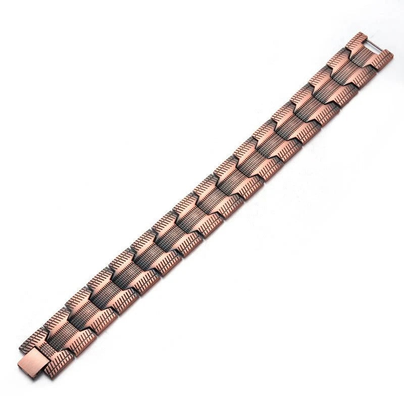 3-Row Magnet 21 Wide Pure Copper Diagonal Bracelet
